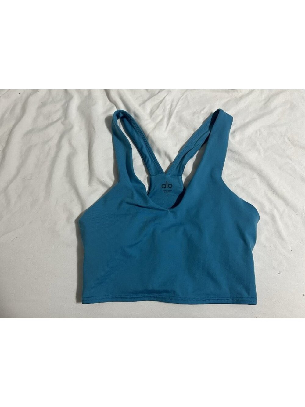Alo Yoga Real Bra Tank In Blue Size Small Cropped Athletic Gym